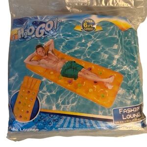 H2O GO! Orange Inflatable Fashion Lounge Pool Float - New
